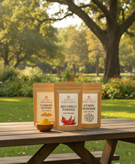 haldi, jeera, lal mirch powder masala combo from banaras