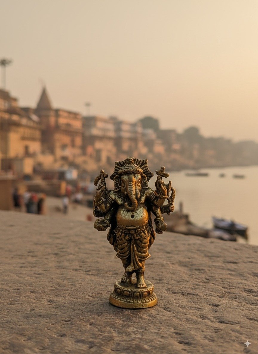 Ganpati Miniature Brass Idol From Banaras