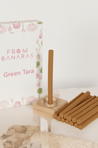 Green Tara Bamboo-less Incense Sticks (20 Sticks + Stand) – Spiritual & Eco-Friendly Fragrance