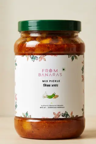 ginger garlic green chilli mix pickle