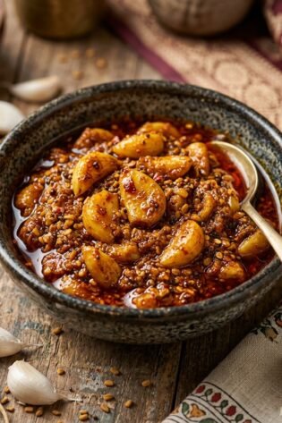White Garlic Pickle in mustard oil